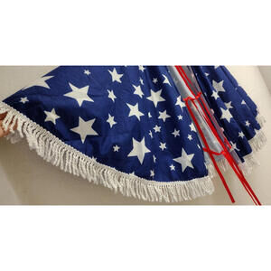 USA White Stars FUNKY Cape Corded Vintage Americana Patriot SKIRT CAPE 1990s